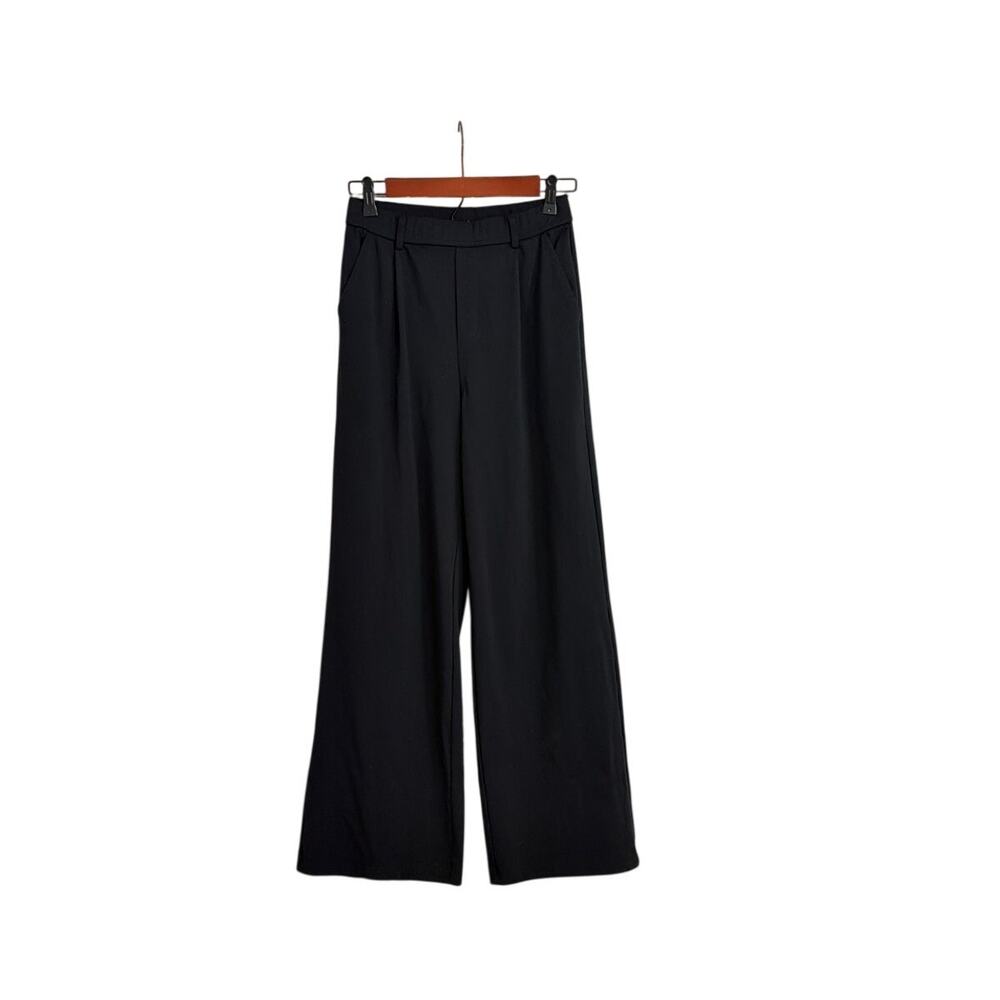 Halara Flex High Waisted Pleated Wide Leg Work Casual Pants Black Size Small